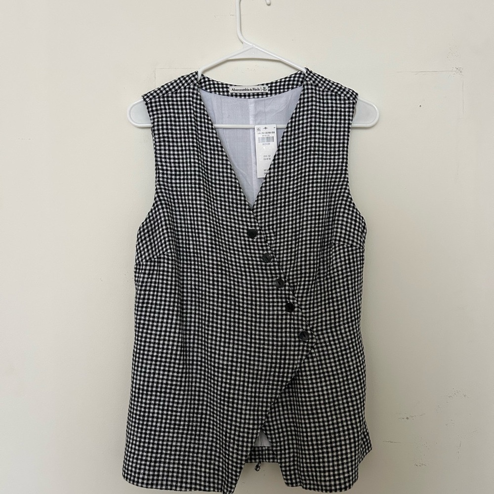 Abercrombie & Fitch Black and White Gingham Blouse